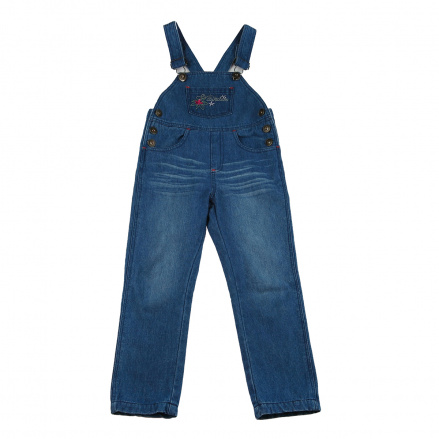Полукомбинезон джинсовый для девочки, артикул: 011-233-08D, фото 1